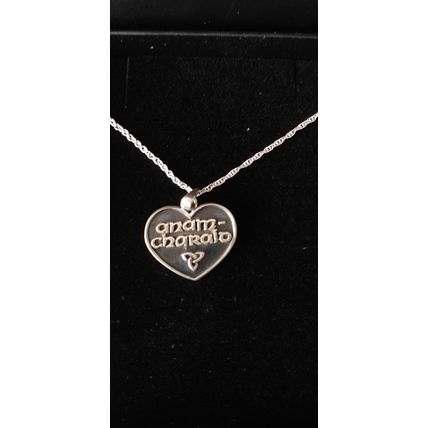 Vintage Celtic Love Silver Pendant on Chain - ANAM CHARAID in Original Box