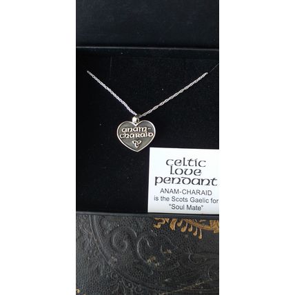 Vintage Celtic Love Silver Pendant on Chain - ANAM CHARAID in Original Box