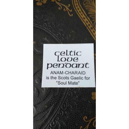 Vintage Celtic Love Silver Pendant on Chain - ANAM CHARAID in Original Box