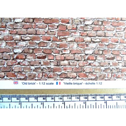 Papier pour maison de poupées 'Vieille brique' échelle 1:12 - Feuille A4