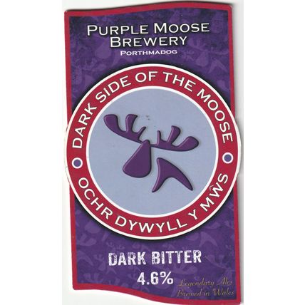 UNUSED PUMP CLIP FRONT - PURPLE MOOSE BREWERY(WALES)- DARK SIDE OF THE MOOSE (A)