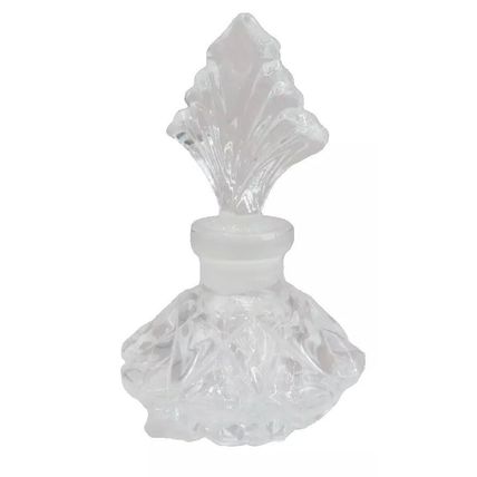 Glass Perfume Bottle with Fan Stopper 11 CM Ladies Gift Collectable Scent