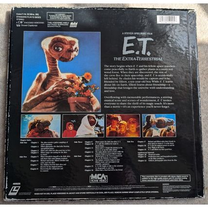 ET THE EXTRA TERRESTRIAL Steven Spielberg Laserdisc movie 12" LP boxed VGC film