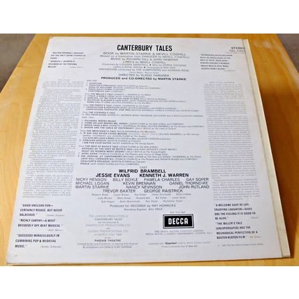 THE CANTERBURY TALES musical OST Wilfred H Brambell LP vinyl record 1968 theatre
