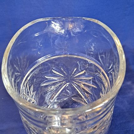 Vintage Anchor Hocking PRESCUT CLEAR PINT PITCHER Early America Star of David