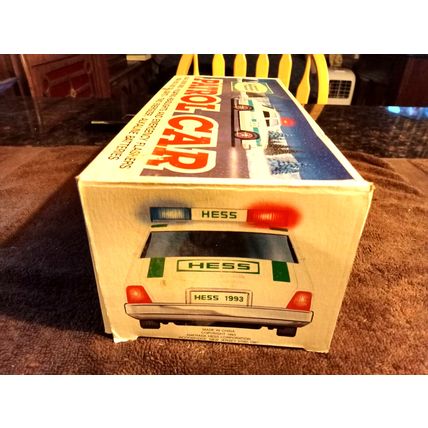 Hess Patrol Car 1993 Flashing Lights Dual Sound Siren W/Box 10 1/2" Long Working