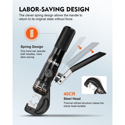 Hand Operated Hydraulic Crimping Tool Hydraulic Cable Lug Crimper 8 US TON 12 AW