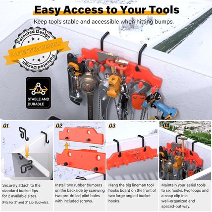 Lineman Tool Board, Bucket Truck Hook Organizer, Line Work Buckets Accessories,T