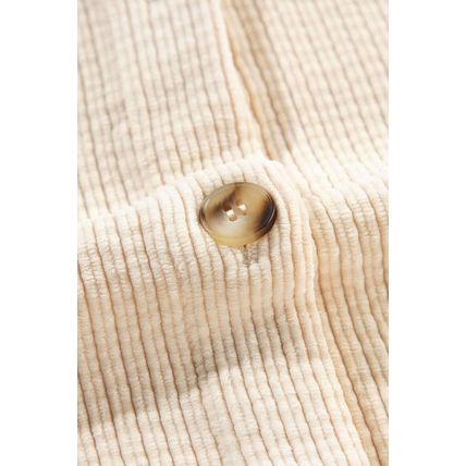 Oatmeal Corduroy Flap Pocket Button Up Shacket