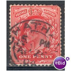 GB stamps 1902-10 KEV11 - 1d SG219 Chatham 1