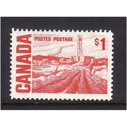 CANADA 1967 /72 $1 OILFIELD SCARLET SG 590 M MINT #2