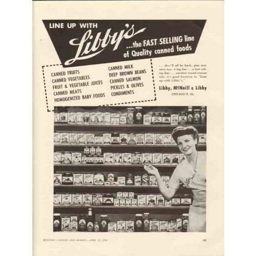 libby mcneill libby 1946 fast selling quality canned foods vintage ad