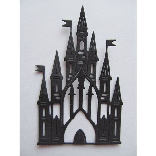 6 x Tattered Lace Die Cuts Enchanted Castle in Black