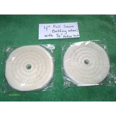 3, 4 & 6" DIA Cotton polisher Buffing Wheels 1/4 & 1/2 Arbor Holes 1/2"Thick