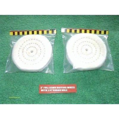 3, 4 & 6" DIA Cotton polisher Buffing Wheels 1/4 & 1/2 Arbor Holes 1/2"Thick