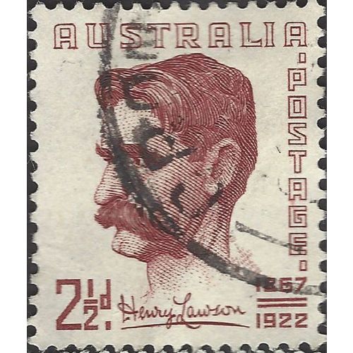 AUSTRALIA, Henry Hertzberg Lawson (1867-1922), Poet, red-brown 1949, 2½d, #4