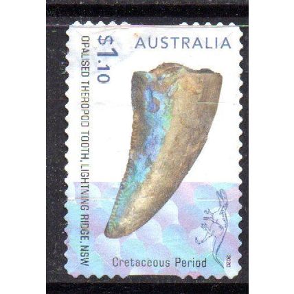 AUSTRALIA: 2020, OPALISED THEROPOD TOOTH, USED SELF-ADHESIVE STAMP. 479-509