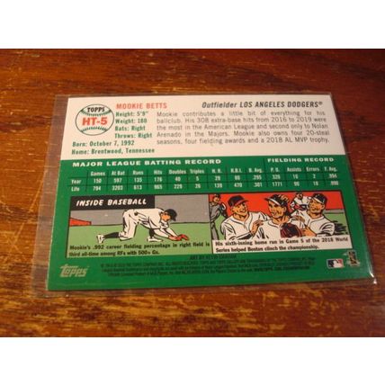 2020 Topps Gallery Heritage, MOOKIE BETTS, Dodgers, # HT-5