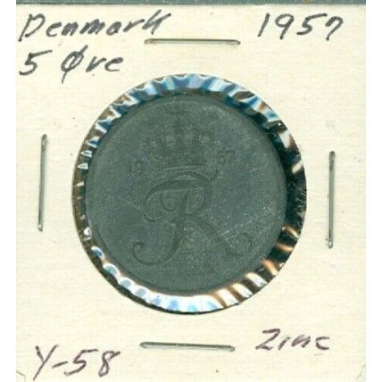 1957 DENMARK 5 ØRE NICE CIRCULATED COIN