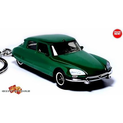 RARE KEYCHAIN GREEN CITROEN DS/ID 21/19/23D FRENCH POLICE
