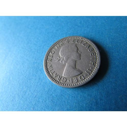 1959 QUEEN ELIZABETH II SIXPENCE. AJ