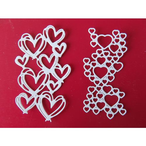 6 x Tattered Lace Die Cuts Tuck In Hearts