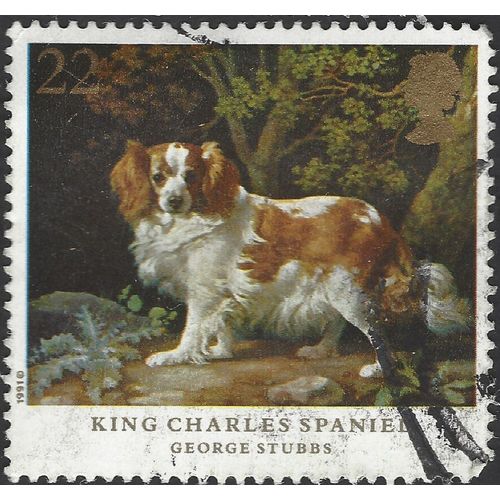 GB, King Charles Spaniel, Stubbs, green 1991, 22p