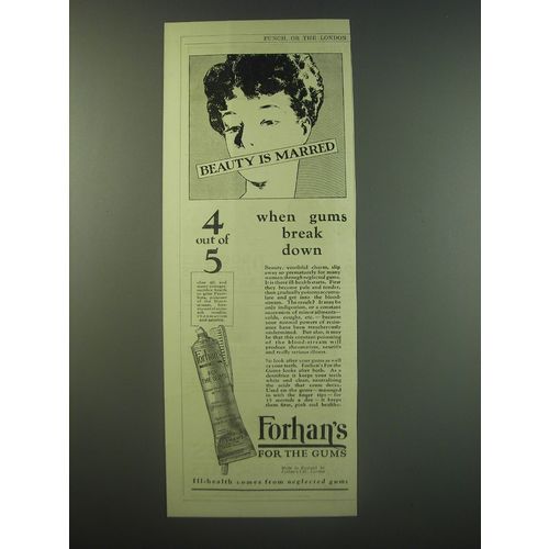 1930 Forhan's Toothpaste Ad - Beauty is marred when gums break down