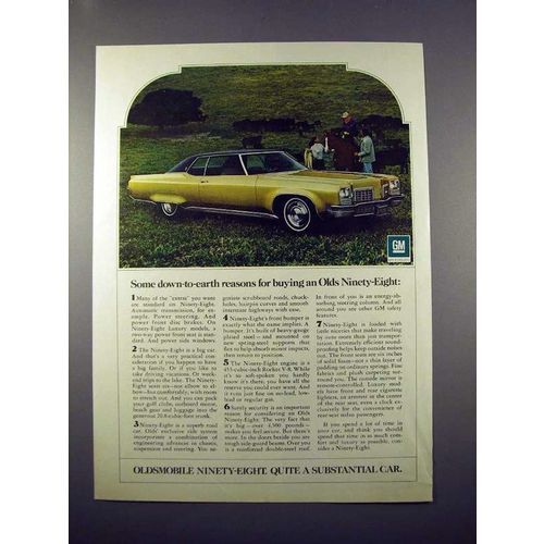 1971 Oldsmobile Ninety-Eight Car Ad - Down-to-Earth!
