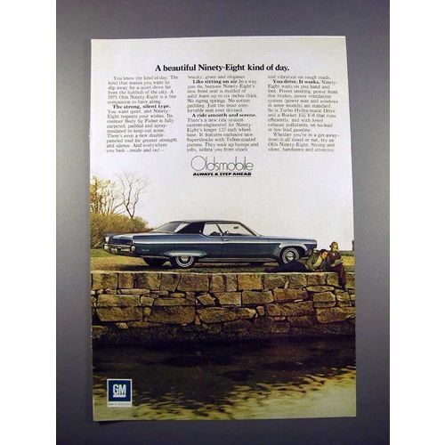 1971 Oldsmobile Ninety-Eight Car Ad - Beautiful Day!