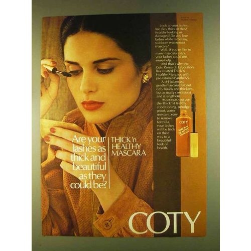 1980 Coty Thick 'n Healthy Mascara Ad - Your Lashes