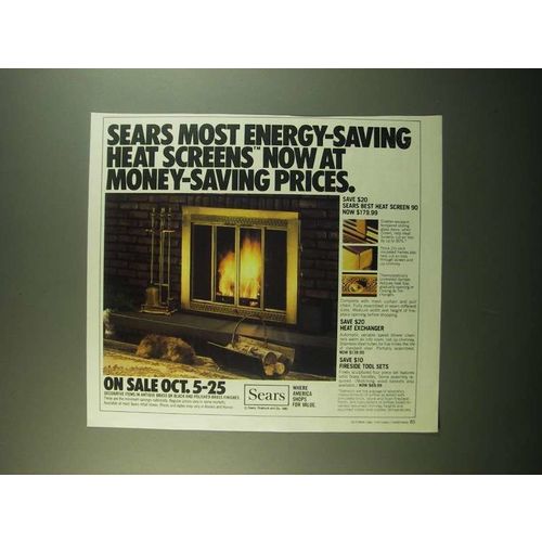 1980 Sears Heat Screen Ad - Most Energy-Saving Now at Money-Saving Prices