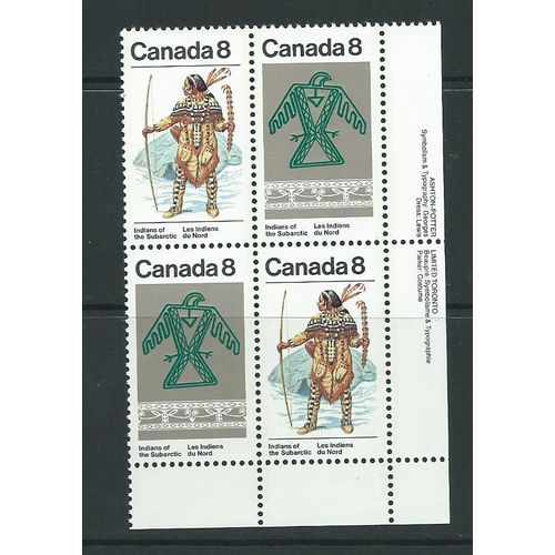 canada imprint tagged inscription blocks sg739 mnh sg 739 bottom right