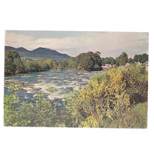 BEN LAWERS and FALLS OF DOCHART. KILLIN, PERTHSHIRE used postcard 1958 pm =