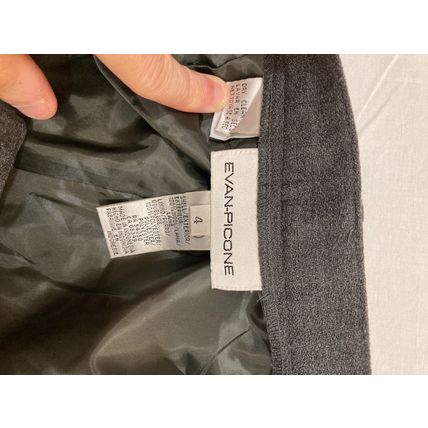 Evan Picone Casual Grey Wool Polyester Pleated Dress Pants WOMEN'S Size 4 x 31