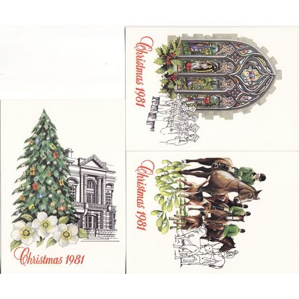 1981 Jersey, Christmas, Set of 3 Mint Stamp Cards