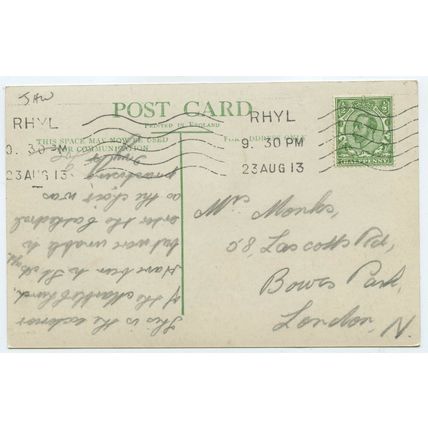 Standard size RP postcard Bodelwyddan Church Rhyl Denbighshire