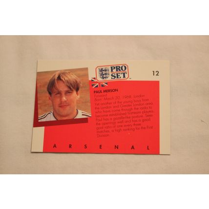 Paul Merson 1990/91 Pro Set NO. 12