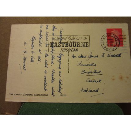 THE CARPET GARDENS, EASTBOURNE, SUSSEX used postcard 1970 pm PT3375 =