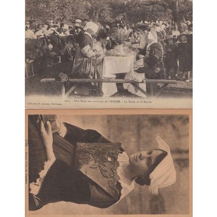 Vannes The Table Of The Bride French Wedding 2x Old Postcard
