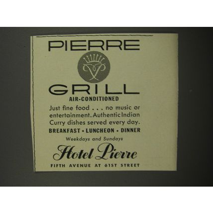 1953 Hotel Pierre Advertisement - Pierre Grill Air-Conditioned