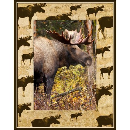 Moose Scatter Laser Engraved Wood Picture Frame Portrait (4 x 6)