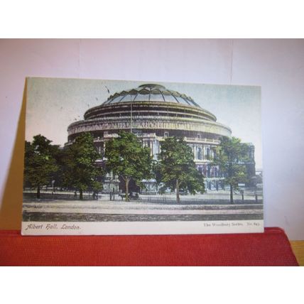 ROYAL ALBERT HALL, LONDON used antique postcard woodbury series 1904 pm #