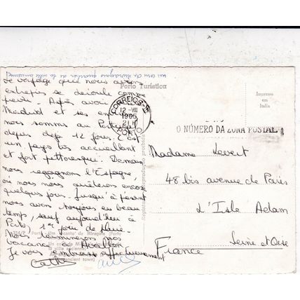Porto Miragaia street Portugal Postcard posted 1965