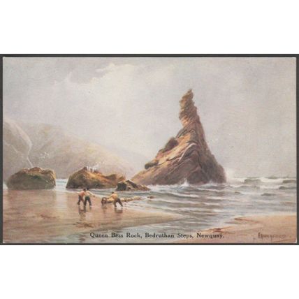 Queen Bess Rock, Bedruthan Steps, Cornwall, c.1920 - ETW Dennis Postcard