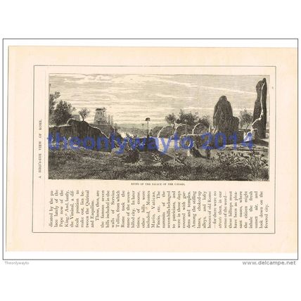 RUINS, PALACE OF THE CAESARS, ROME, ITALY, BOOK ILLUSTRATION/PRINT, c1870