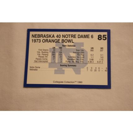 1973 Orange Bowl 1990 Collegiate Collection Notre Dame NO. 85