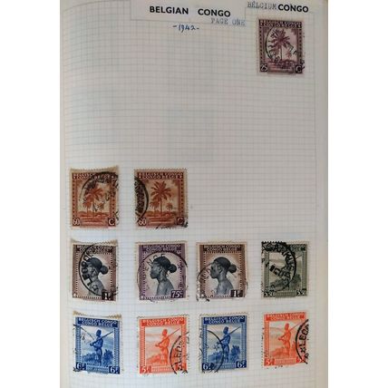 Belgian Congo 1942 Palms and natives to 6F x11