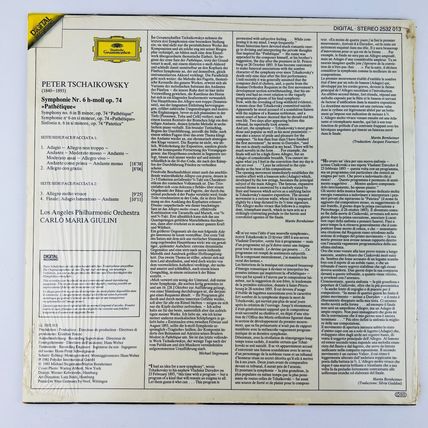 Tschaikowsky Giulini Los Angeles Philharmonic Vinyl LP Record IMPORT 2532-013