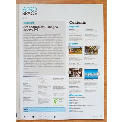 ROYAL AERONAUTICAL SOCIETY MAGAZINE, AEROSPACE: issue May 2020